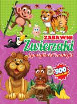 Okładka książki Zabawne zwierzaki łamigłówki i naklejki