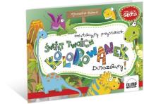 Okładka książki edukacyjny przystanek: Świat Twoich Kolorowanek Dinozaury!