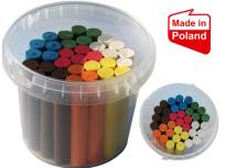 Opakowanie Kreda chodnikowa kolorowa niebrudząca wiaderko 37sztuk