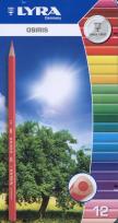Opakowanie Lyra Kredki Osiris 12 kolorów w metalowej kasetce
