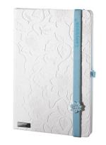 Opakowanie Notes A5 Innocent Passion biały z niebieską gumką kratka