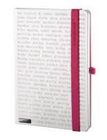 Opakowanie Notes A5 The One biały z gumką fuksja kratka