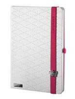 Opakowanie Notes A6 Glamorous Beauty biały z czerwoną gumką linia
