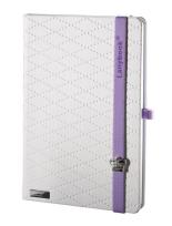 Opakowanie Notes A6 Glamorous Beauty biały z fioletową gumką linia