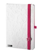 Opakowanie Notes A6 Innocent Passion biały z czerwoną gumką kratka