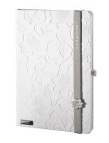 Opakowanie Notes A6 Innocent Passion biały z szarą gumką kratka