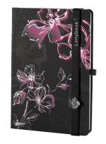 Opakowanie Notes A6 Sparkling Flowers czarny/czerwony linia
