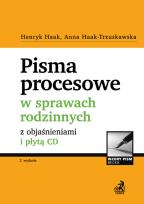 Okładka książki Pisma procesowe w sprawach rodzinnych z objaśnieniami i płytą CD
