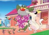 Opakowanie Puzzle dwustronne Plus 108 Oggy i karaluchy