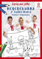 Okładka książki PZPN. Piłka nożna. Turniej piłkarski. Kolorowanka z naklejkami