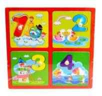 Opakowanie Układanka drewniana z pinezkami Cyfry