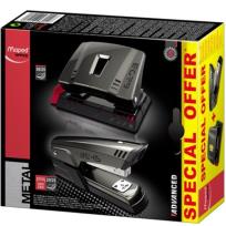 Opakowanie Zszywacz + dziurkacz 25k advanced metal grafitowy