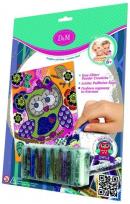 Opakowanie D&M Pokoloruj obrazek z sową kolorowym brokatem