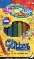 Opakowanie Flamastry brokatowe Colorino Kis 6 kolorów