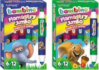 Opakowanie Flamastry dwustronne Jumbo BAMBINO 12 kolorów