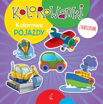 Okładka książki Kolorowanki z naklejkami Kolorowe pojazdy