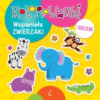 Okładka książki Kolorowanki z naklejkami Wspaniałe zwierzaki