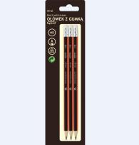 Opakowanie Ołówki z gumką (3 szt) GRAND