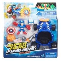 Opakowanie Super Hero Mashers micro Figurka z pojazdem Captain America
