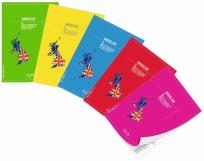 Opakowanie Zeszyt A5 Język angielski w kratkę 60 kartek 10 sztuk mix