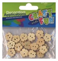 Opakowanie Aplikacje dekoracyjne drewniane guziki kwiaty 25 sztuk