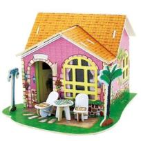 Opakowanie Drewniany dom z meblami