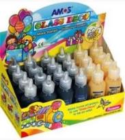 Opakowanie Farby witrażowe kontury 16 + 8 AMOS