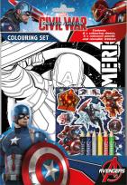 Opakowanie Kapitan Ameryka kolorowanka naklejki kredki