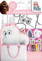 Okładka książki Kolorowanka z kredkami i naklejkami, Sekretne życie zwierzaków