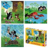 Opakowanie Puzzle 3x55 Krecik i jego spodnie DINO