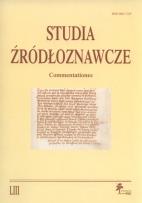 Opakowanie Studia źródłoznawcze Tom 53