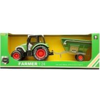 Opakowanie Traktor z przyczepą Farmer 1:24 metalowy