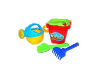 Opakowanie Zestaw Nr222: wiaderko-kwiatek średnie, sito-kwiatek, szufelka Nr2, grabki Nr2, konewka mała Nr4