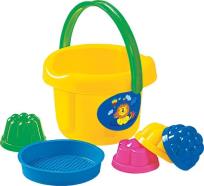 Opakowanie Zestaw Nr7: wiaderko duże, sito, 4 foremki