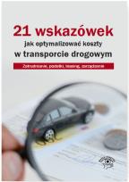 Okładka książki 21 wskazówek jak optymalizować koszty w transporcie drogowym