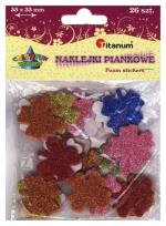 Opakowanie Naklejki piankowe brokatowe listki 26 sztuk