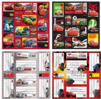 Opakowanie Nalepki na zeszyty Cars Mix (25szt) DERFORM
