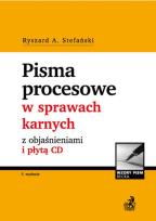 Okładka książki Pisma procesowe w sprawach karnych z objaśnieniami i płytą CD