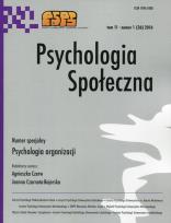 Opakowanie Psychologia Społeczna Tom 11 nr 1 (36) 2016