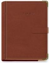 Opakowanie Terminarz 2017 B7 LUX złocony z zapinką - brązowy