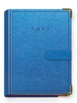 Opakowanie Terminarz 2017 B7 LUX złocony z zapinką - niebiesk