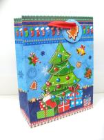 Opakowanie Torebka świąteczna 3D pionowa średnia Święty Mikołaj