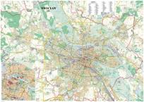 Okładka książki Wrocław mapa ścienna laminowana 1:26 000