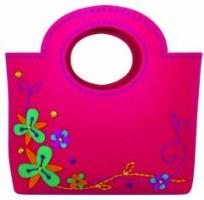 Opakowanie Filcowe Robótki - Torebka koszyczek fuksja STnux