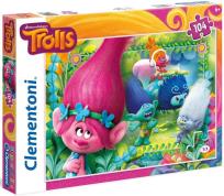 Okładka książki Puzzle SuperColor Trolls 104
