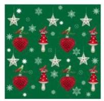 Opakowanie Serwetki 33/3/20 Zielone/Ozdoby