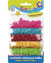 Opakowanie Confetti cekiny kółka 5 kolorów ASTRA