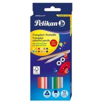 Opakowanie Kredki trójkątne grube 12 kolorów+złota i srebrna