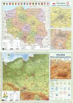 Okładka książki Mapa Polski A2 ogólnogeograficzna/administracyjna dwustronna ścienna