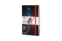 Okładka książki Notes Moleskine specjalna edycja L Avengers Capitan Ameryka w linie w twardej oprawie 13x21cm (MOLEAVQP060CA)